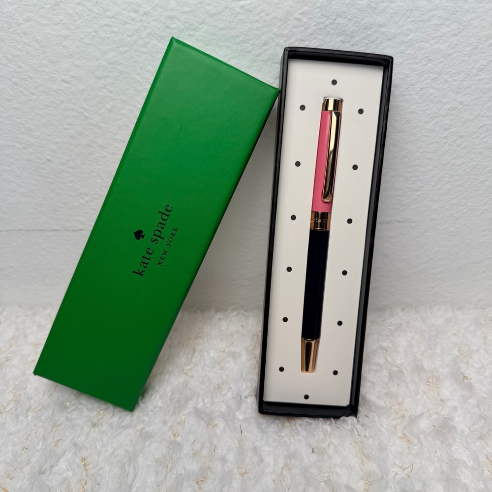Kate‎ Spade color-block navy and pink  Pen with gold Accent